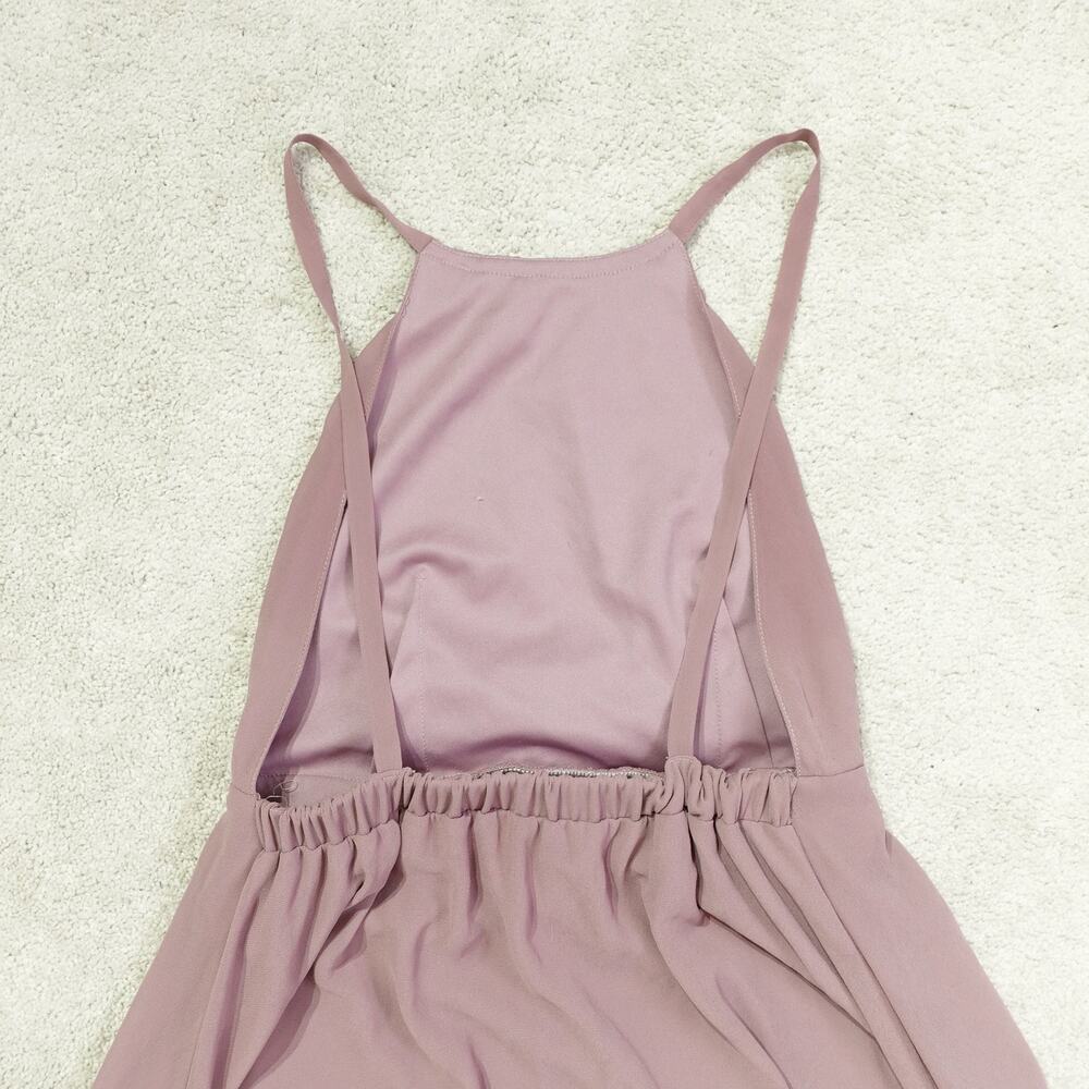 Show Me Your Mumu Womens Open Back Bridesmaid Dress High Neck Sleeveless Pink M - Picture 5 of 8